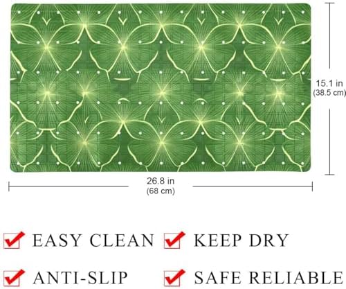 Bathtub Mat Non Slip 26.8x15.1In, Clover Leaves Bath Mat - Image 4