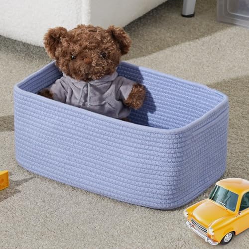 3 Pack Storage Baskets for Organizing, 13.7×9.5×6.3", Sky Blue - Image 5