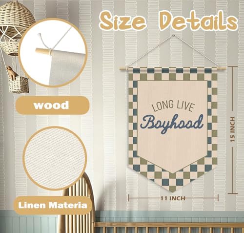 Boy Room Decor, Long Live Boyhood Nursery Wall Banner Pennants Flag - Image 7