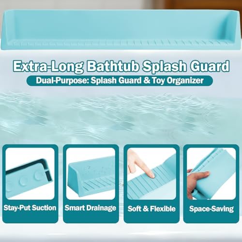 Bathtub Splash Guard for Tub Kids- Silicone Bath Play Shelf - Image 3