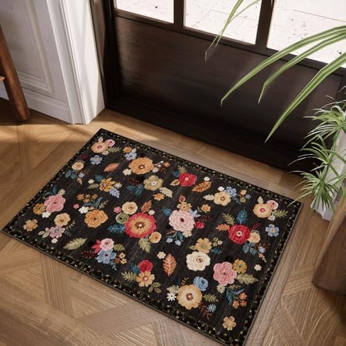 2x3 Washable Entryway Area Rug: Small Rug Non Slip Door Mat Indoor Entrance by palohom