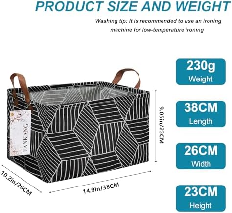 Rectangular Black Cube Storage Bin Nursery Hamper - Image 2
