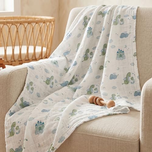 Muslin Swaddle Blankets for Newborn, Cotton Receiving Blanket - Image 6