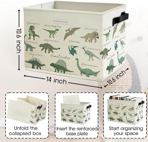 Dinosaur Storage Bins Box with Handles, Dinosaur Nursery Decor, Species of Dino - Image 6
