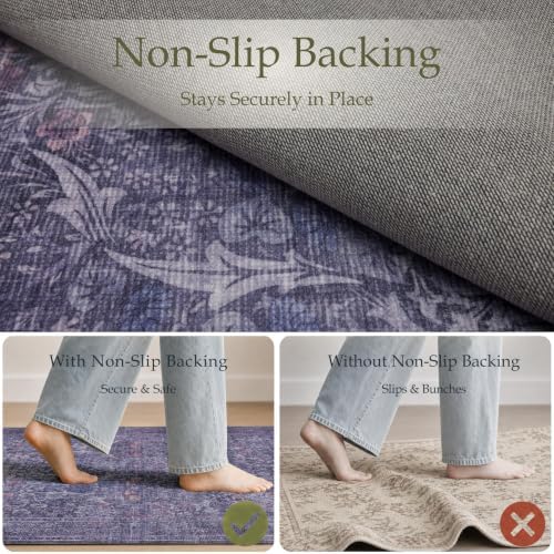 JOLLYVOGUE 6x9 Area Rugs for Living Room, Vintage Washable Rug - Image 4
