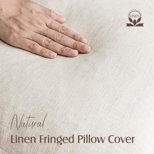 Foindtower Decorative Linen Fringe Lumbar Throw Pillow Covers Cozy Boho - Image 2