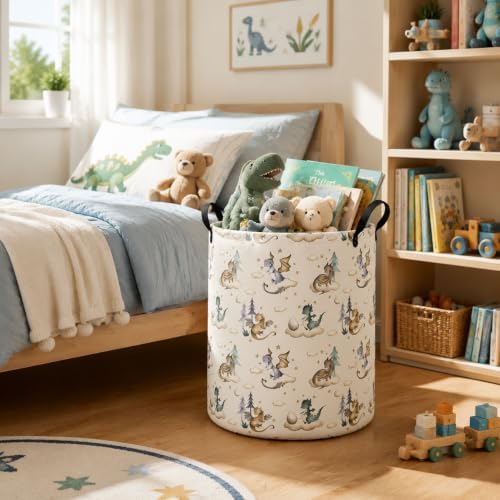 Large Laundry Basket Canvas Storage Bins Baby Nursery Hamper - Image 4