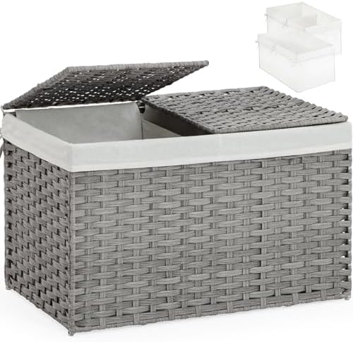 SETVSON Storage Basket with Lid Wicker Baskets by SETVSON