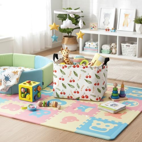 Kid Cute Rectangle Storage Basket Baby Toy Clothes Storage Bin Nursery Playroom - Image 3