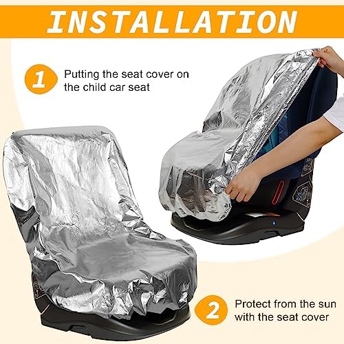 BBTO 2 Pcs Car Seat Sun Shade Covers Baby Heat Protector - Image 6