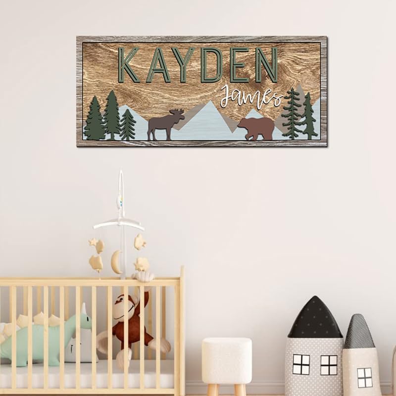 Personalized Wooden baby name sign - Image 2
