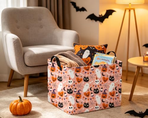 Rectangular Halloween Basket for Boys and Girls Kids Trick or Treat Pumpkin - Image 5