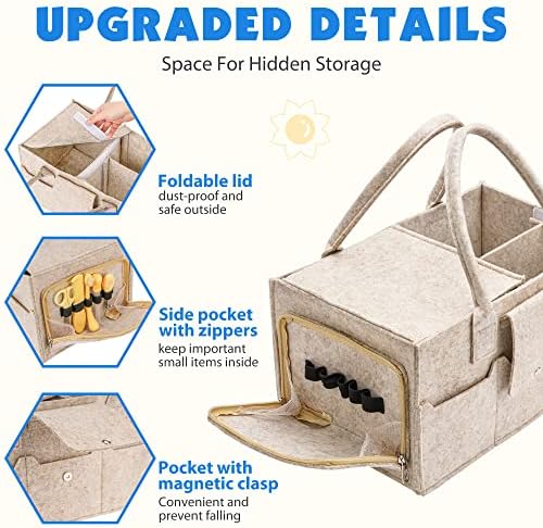Maliton Felt Diaper Caddy Organizer - Image 4