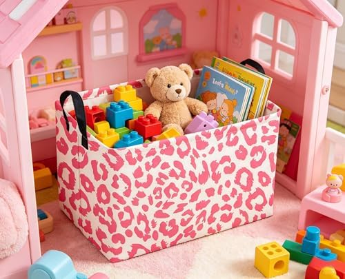Sanjiaofeng Rectangular Kids Baskets, leopard print basket, Waterproof - Image 6