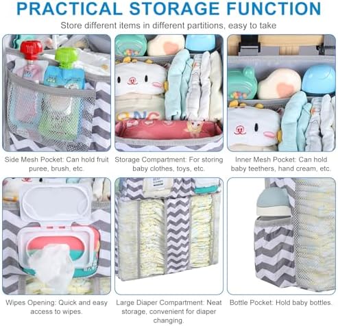 Accmor Changing Table Diaper Organizer, Hanging Diaper Caddy Organizer Stacker - Image 4