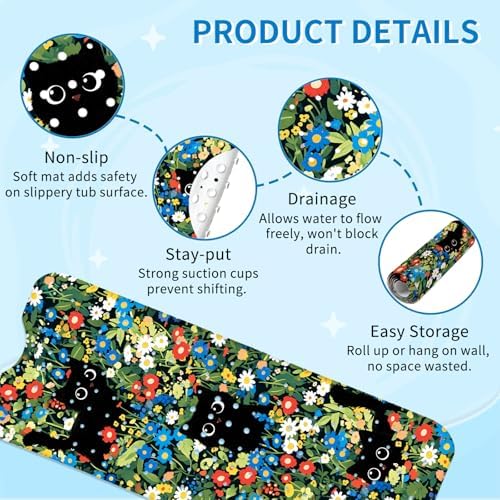 BlackCat Bath Mat for Tub Non Slip, Kids Bath Mat for Baby - Image 3