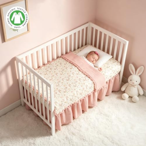 Organic Cotton Muslin Baby Crib Bedding Set 3PK - Image 3
