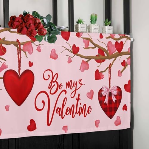 Vandarllin Pink Valentine's Day Kitchen Curtains Valances - Image 5