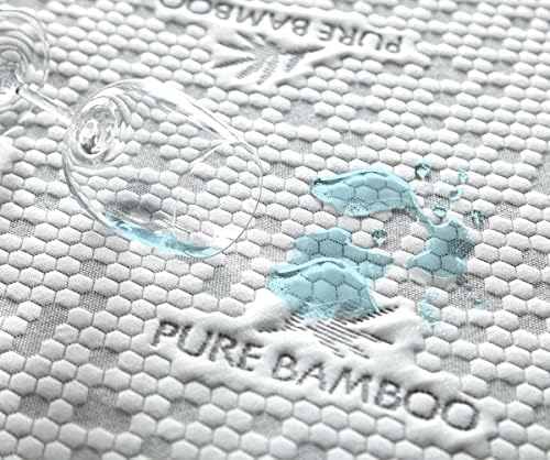 Queen Mattress Protector by PURE BAMBOO, Waterproof, Charcoal Fiber - Image 2