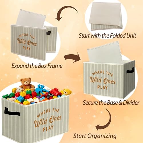 Rustic Where the Wild Ones Play Storage Bins Boxes - Image 6