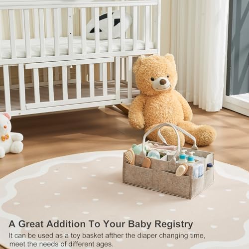 Upgraded Baby Diaper Caddy Organizer, Portable Nursery Storage Bin - Image 7