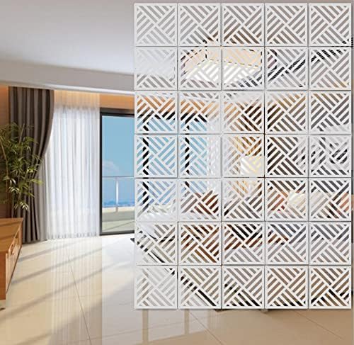 White Hanging Room Divider, 12 Pieces Wood-Plastic DIY Panel Screens Partition - Image 3