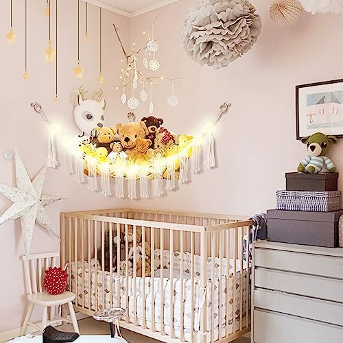 CERETIA Stuffed Animal Hammock Large Corner Plushie Net Storage - Image 3