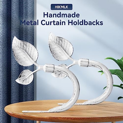 HIKMLK Leaf Shaped Curtain Tieback Holdbacks 2pcs, Handmade Metal Curtain Side - Image 2