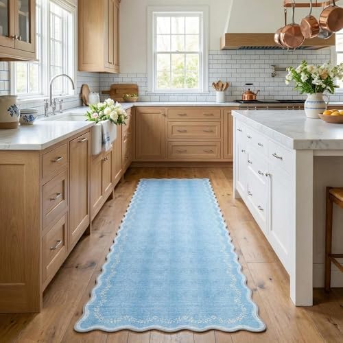 GarveeHome 2.5x10 Scalloped Washable Runner Rug Long Hallway Kitchen Rug - Image 3