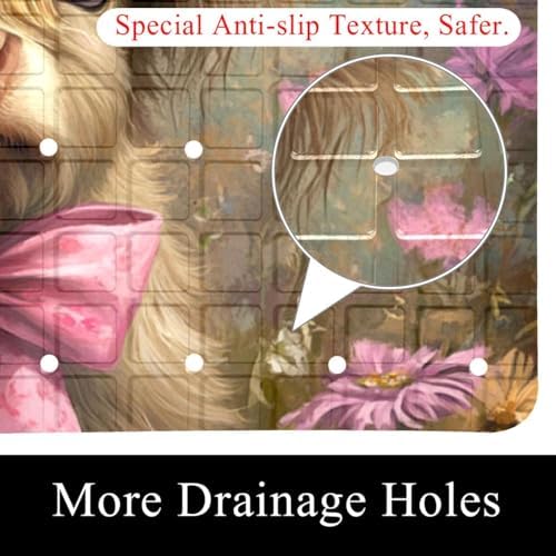 Shower Mat Non Slip, Highland Cow Butterfly Anti Slip Bath Mat - Image 2