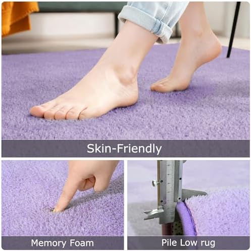 Keeko 4x6 Area Rugs for Living Room, Soft Washable Memory Foam Bedroom Rug - Image 4
