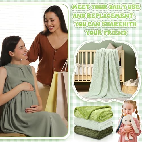 Newwiee 3 Pcs Baby Blankets Fleece Ultra Soft, Classic Color - Image 6