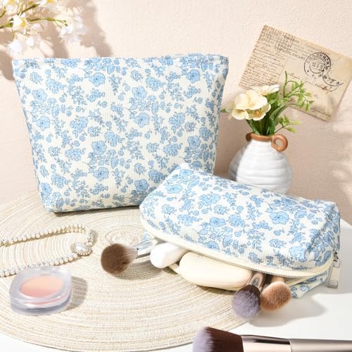 SOIDRAM 2 Pcs Makeup Bag Large Cosmetic Bag Toiletry Bag Makeup Pouch Travel - Image 6