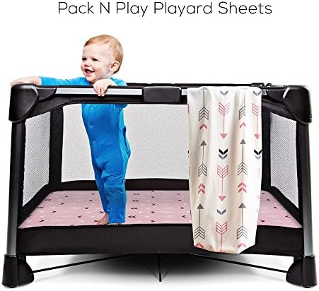Stretchy Fitted Pack n Play Playard Sheet Set BROLEX 2 Pack Portable Mini Crib - Image 5
