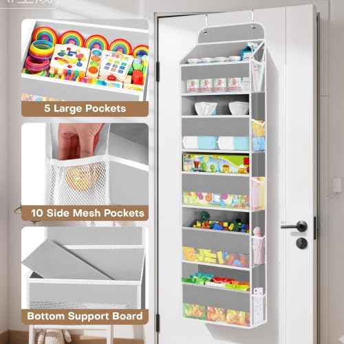 Over the Door Organizer, 5 Large Pocket Hanging Storage - Image 4