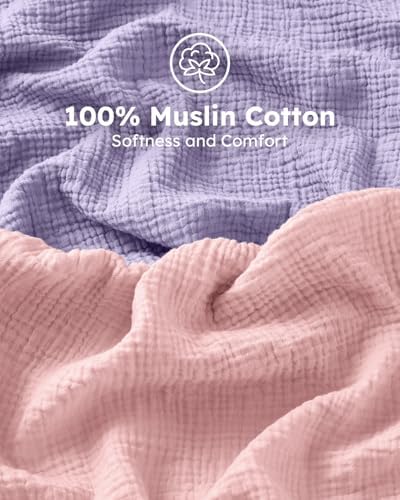 Unnivoll Muslin Pack and Play Sheets Fitted, 100% Cotton Mini Crib Sheets 2 Pack - Image 3