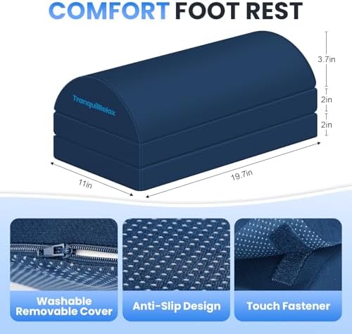 TranquilRelax Foot Rest Under Desk, 3-Height Adjustable Foot Stool - Image 3