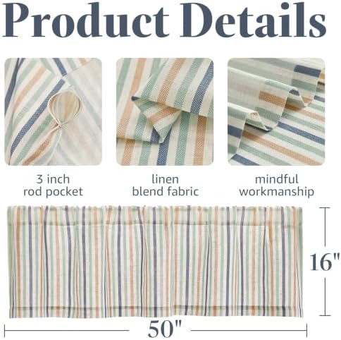 jinchan Linen Boxter Stripe Valances - Image 5