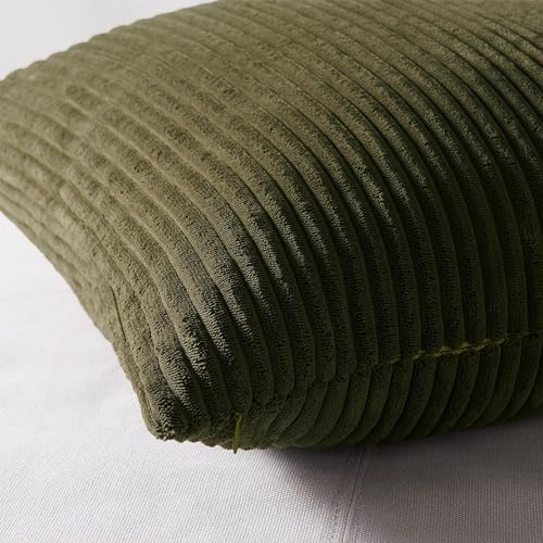 Topfinel Corduroy Throw Pillow Covers Pack of 2 Gray 16"x16" No Insert - Image 3