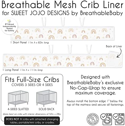 Sweet Jojo Designs + BreathableBaby Boho Rainbow Girl Breathable Mesh Crib - Image 6