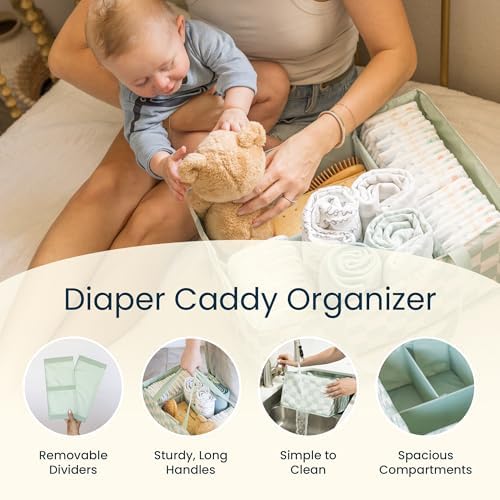 Tiny Twinkle Diaper Caddy Organizer – Foldable Baby Storage Basket - Image 7