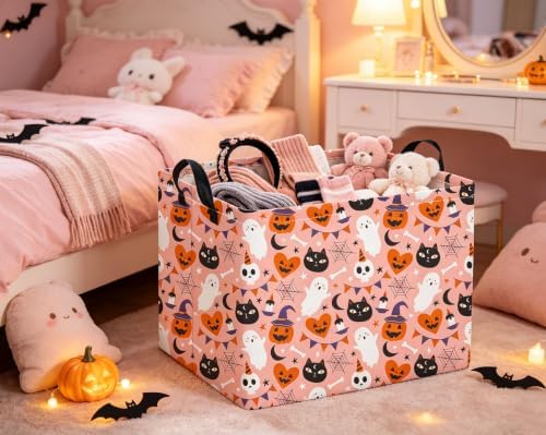 Rectangular Halloween Basket for Boys and Girls Kids Trick or Treat Pumpkin - Image 3