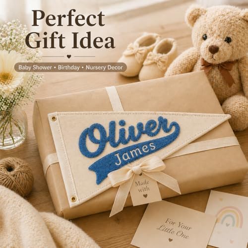 Personalized Baby Name Sign for Nursery Decor, Canvas Name Pennant Flag - Image 4