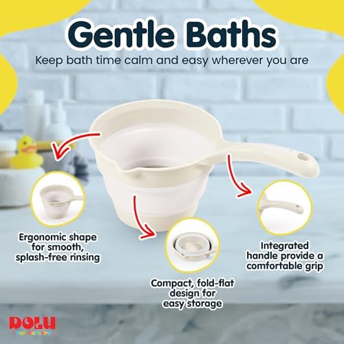 DOLU NUVE Foldable Bath Ladle for Compact Toddler Wash Tub, Ages 6+ Months - Image 3