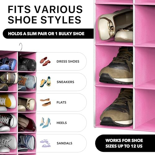 Simple Houseware 20 Section Shelves Hanging Shoes Organizer - Image 4