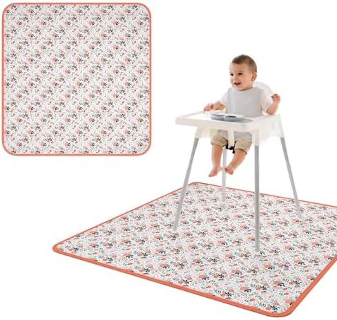 BapronBaby Vintage Rose Waterproof Splash Mat Catch All Floor Cover by BapronBaby