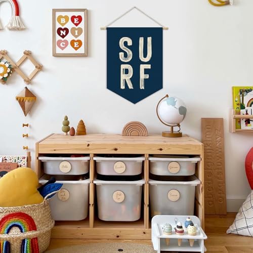 Coastal Beach Surf Room Decor Nautical Linen Canvas Banner - Image 2