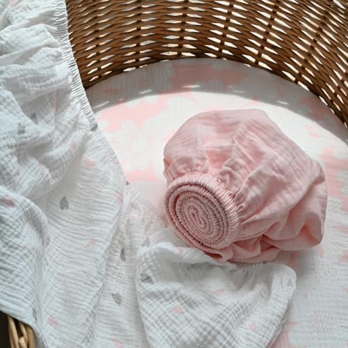 Gllquen Baby Muslin Bassinet Sheets 3pk, Soft Cotton Baby Sheet Girl 33x17 - Image 3