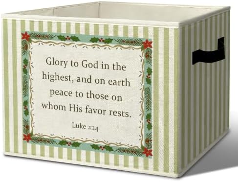 Vintage Christmas Scripture Storage Bins Box by Unknown
