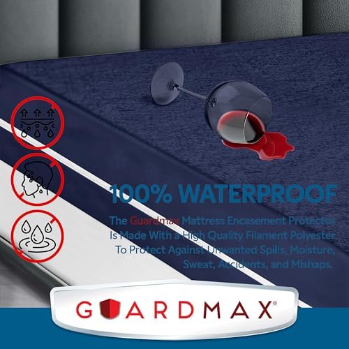Guardmax Short Queen Mattress Encasement Zippered, 100% Waterproof Mattress - Image 5